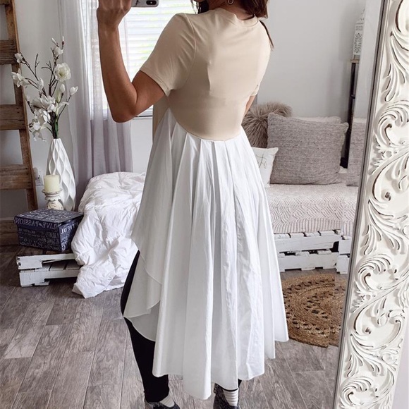 🆕Long Tail Peach Cream Short Sleeve Tee - Picture 5 of 7